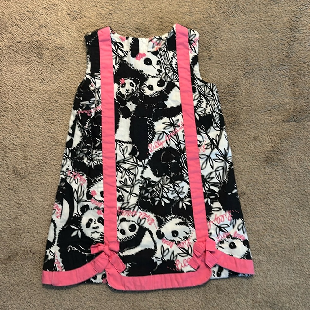 Lilly Pulitzer Girl's 3T Panda Pandamonium Print Shift Dress